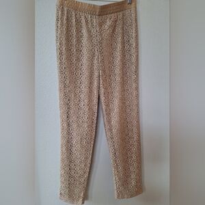 Chico's Womens Pull On Tan Lace Ankle Pants. Size 00